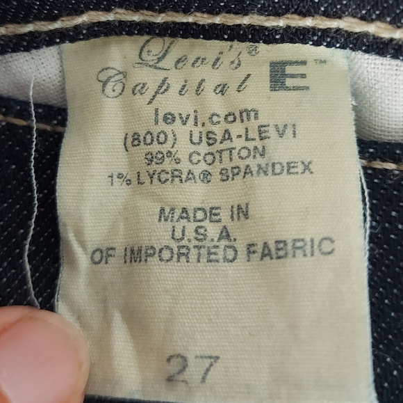 Levis Capital E Twisted Crop Skinny Low Dark Wash Size 27 - Picture 8 of 9